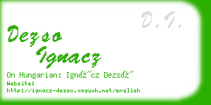 dezso ignacz business card